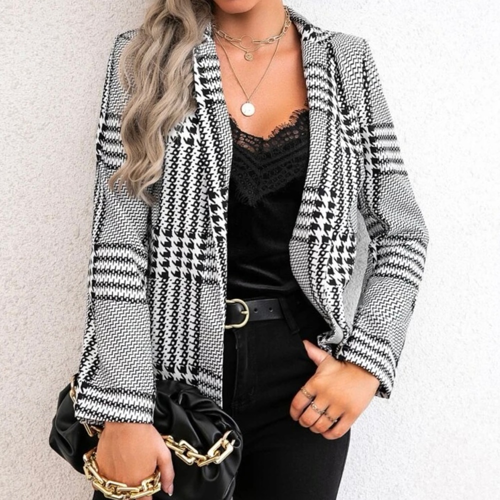 Black and White Checkered Blazer